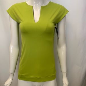 EVA VARRO CAP SLEEVES SLIT NECK REVERSIBLE TOP A/B